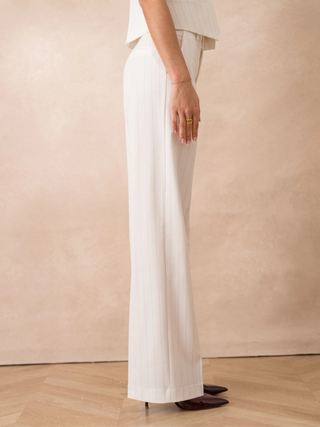 Maison Marlowe | High-Waisted Pinstripe Trousers – Wide-Leg Tailored Fit