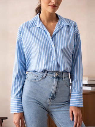 Maison Marlowe | Notched Collar Shirt – Relaxed Oversized Fit
