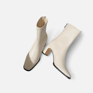 Maison Marlowe | Square Toe Ankle Boots with Thick Heel