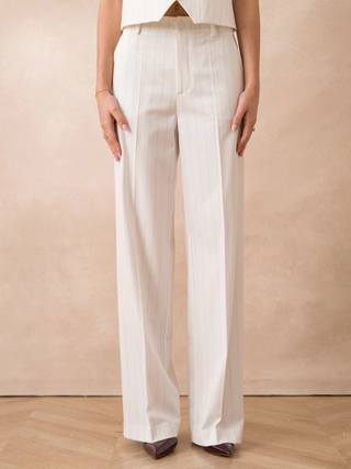 Maison Marlowe | High-Waisted Pinstripe Trousers – Wide-Leg Tailored Fit