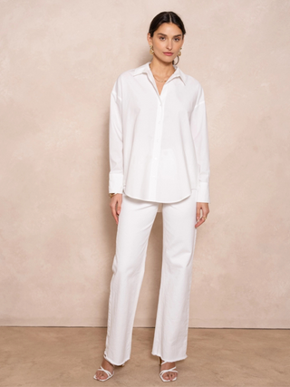Maison Marlowe | Notched Collar Shirt – Relaxed Oversized Fit