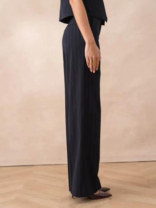 Maison Marlowe | High-Waisted Pinstripe Trousers – Wide-Leg Tailored Fit