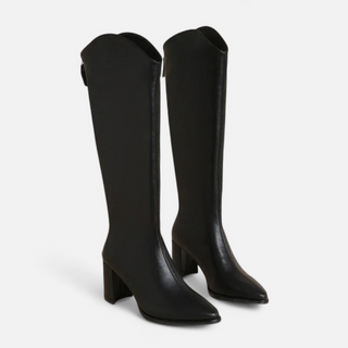 Maison Marlowe | Knee-High Block Heel Boots with Pointed Toe