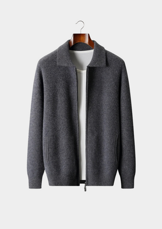 Maison Marlowe | Men’s Wool Zip Jacket – Minimalist Stand Collar