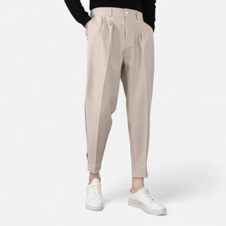 Maison Marlowe | Men’s Tailored Pleated Trousers – Modern Tapered Fit
