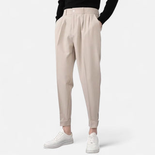 Maison Marlowe | Men’s Tailored Pleated Trousers – Modern Tapered Fit