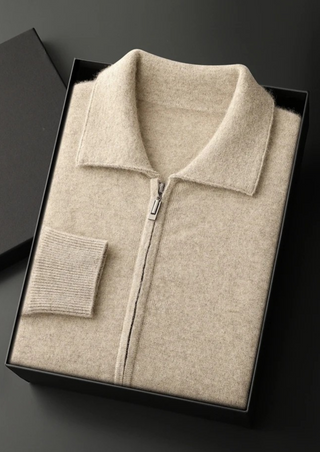 Maison Marlowe | Men’s Wool Zip Jacket – Minimalist Stand Collar