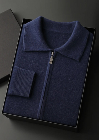 Maison Marlowe | Men’s Wool Zip Jacket – Minimalist Stand Collar