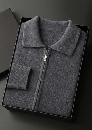 Maison Marlowe | Men’s Wool Zip Jacket – Minimalist Stand Collar