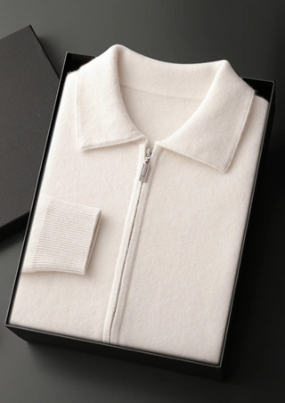 Maison Marlowe | Men’s Wool Zip Jacket – Minimalist Stand Collar