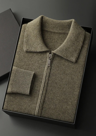Maison Marlowe | Men’s Wool Zip Jacket – Minimalist Stand Collar