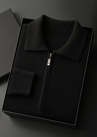 Maison Marlowe | Men’s Wool Zip Jacket – Minimalist Stand Collar