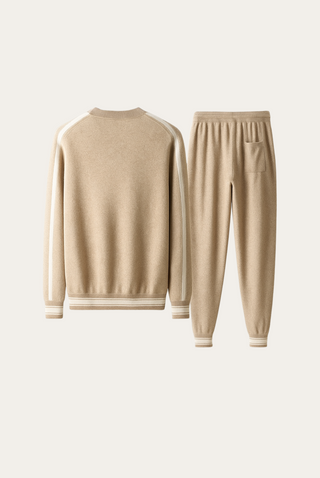Maison Marlowe | Cashmere Wool Lounge Set – Crew Neck Sweater & Drawstring Pants