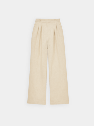 Maison Marlowe | Linen Blend Wide-Leg Trousers – Tailored High-Waist