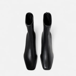 Maison Marlowe | Square Toe Ankle Boots with Thick Heel