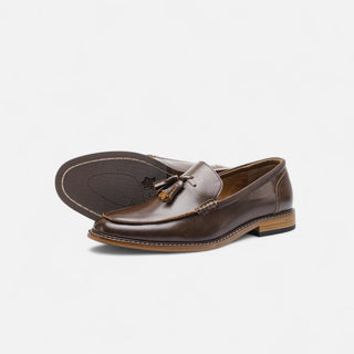 Maison Marlowe | Men’s Leather Tassel Loafers – Classic Slip-On Design