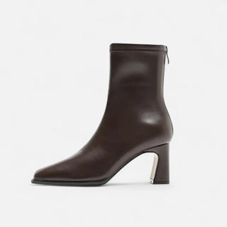 Maison Marlowe | Square Toe Ankle Boots with Thick Heel
