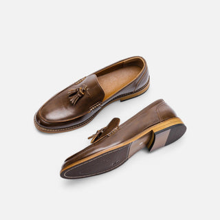 Maison Marlowe | Men’s Leather Tassel Loafers – Classic Slip-On Design