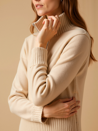 Maison Marlowe | Wool Cashmere Half-Zip Sweater – Relaxed Cropped Fit