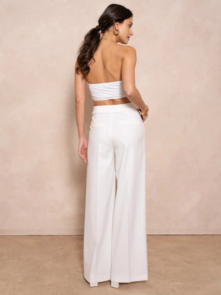 Maison Marlowe | High-Waisted Wide-Leg Cotton Trousers – Tailored Classic Fit