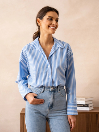 Maison Marlowe | Notched Collar Shirt – Relaxed Oversized Fit
