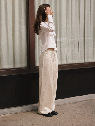 Maison Marlowe | Linen Blend Wide-Leg Trousers – Tailored High-Waist