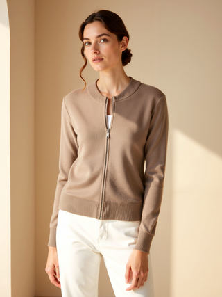 Maison Marlowe | Zip-Up Knit Cardigan – Slim Fit