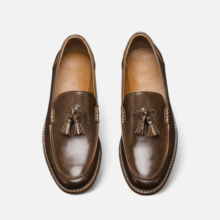 Maison Marlowe | Men’s Leather Tassel Loafers – Classic Slip-On Design