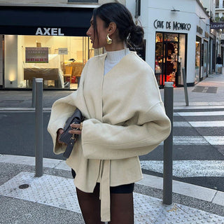 Maison Marlowe | Women's Belted Wrap Coat - Oversized Fit