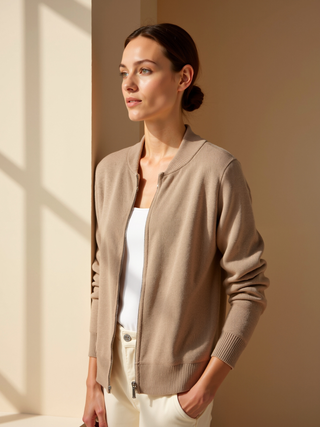 Maison Marlowe | Zip-Up Knit Cardigan – Slim Fit