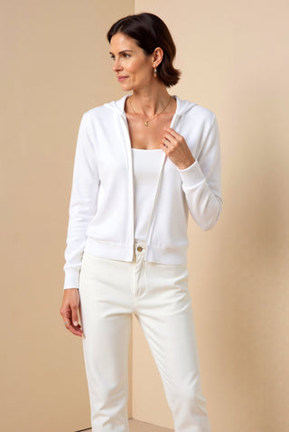 Maison Marlowe | Lightweight Zip-Up Hooded Cardigan – Smart Luxury Knitwear