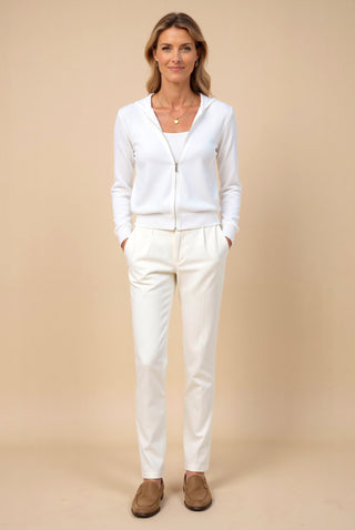 Maison Marlowe | Lightweight Zip-Up Hooded Cardigan – Smart Luxury Knitwear