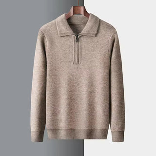 Maison Marlowe | Men’s Wool Knit Half-Zip Sweater – Polo Collar