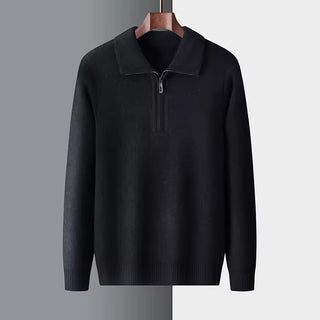 Maison Marlowe | Men’s Wool Knit Half-Zip Sweater – Polo Collar