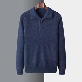 Maison Marlowe | Men’s Wool Knit Half-Zip Sweater – Polo Collar