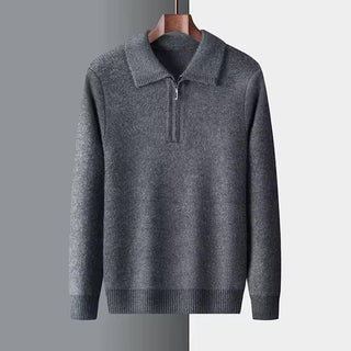 Maison Marlowe | Men’s Wool Knit Half-Zip Sweater – Polo Collar