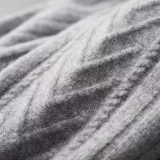 Maison Marlowe | Men’s Wool Textured Zip Cardigan – Chevron Knit Design