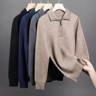 Maison Marlowe | Men’s Wool Knit Half-Zip Sweater – Polo Collar
