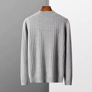 Maison Marlowe | Men’s Wool Textured Zip Cardigan – Chevron Knit Design