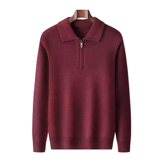 Maison Marlowe | Men’s Wool Knit Half-Zip Sweater – Polo Collar