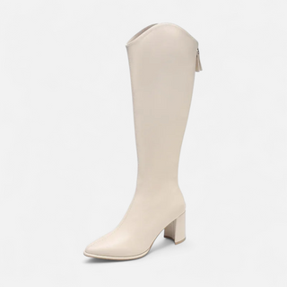 Maison Marlowe | Knee-High Block Heel Boots with Pointed Toe