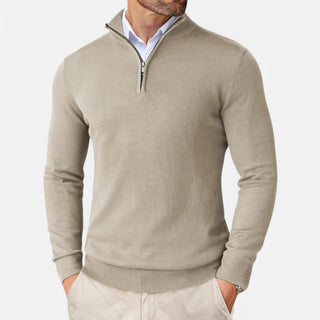 Maison Marlowe | Men’s Merino Wool Half-Zip Sweater – Lightweight Knit Pullover