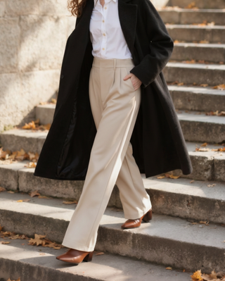 Maison Marlowe | Women's Wide-Leg Trousers - High-Waisted