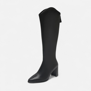 Maison Marlowe | Knee-High Block Heel Boots with Pointed Toe