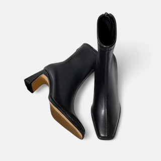 Maison Marlowe | Square Toe Ankle Boots with Thick Heel