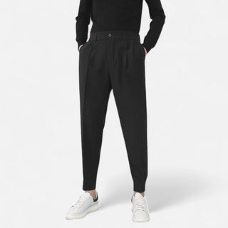Maison Marlowe | Men’s Tailored Pleated Trousers – Modern Tapered Fit