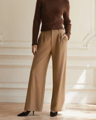 Maison Marlowe | Women's Wide-Leg Trousers - High-Waisted