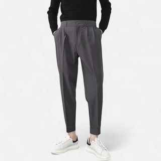 Maison Marlowe | Men’s Tailored Pleated Trousers – Modern Tapered Fit