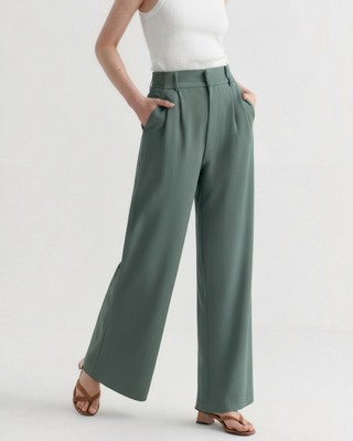 Maison Marlowe | Women's Wide-Leg Trousers - High-Waisted