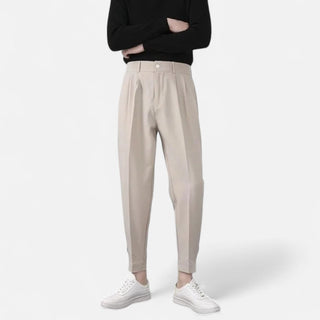 Maison Marlowe | Men’s Tailored Pleated Trousers – Modern Tapered Fit